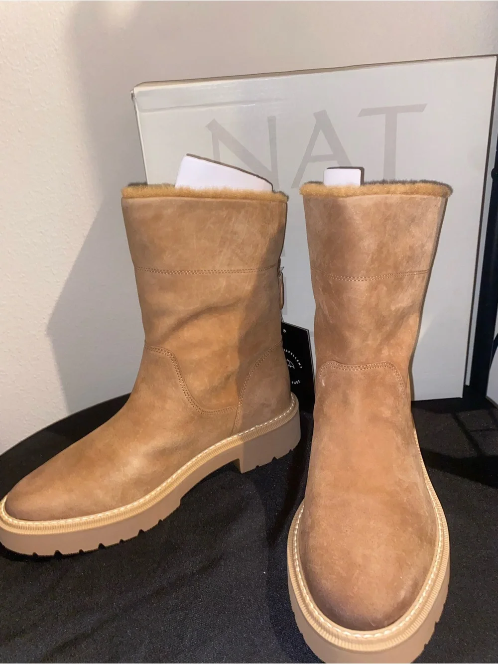 Naturalizer GORGEOUS real suede water repellant fur boots 👢